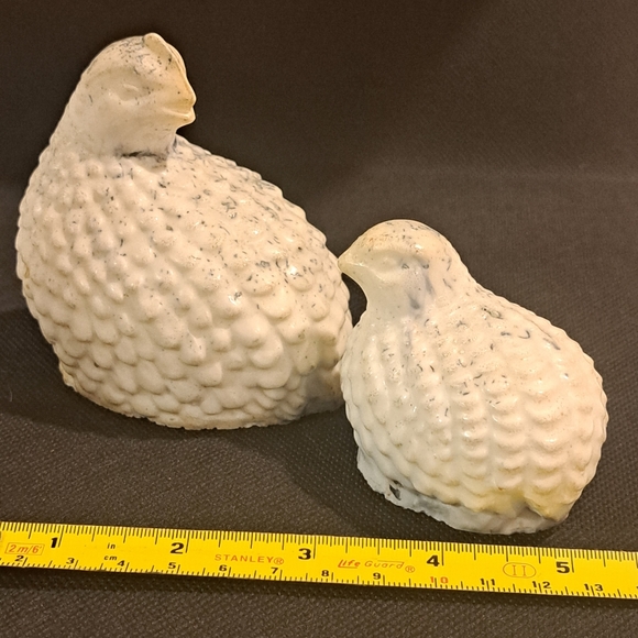 Vintage Homco Quail Family Birds White Figurines Set of Two - Picture 2 of 10